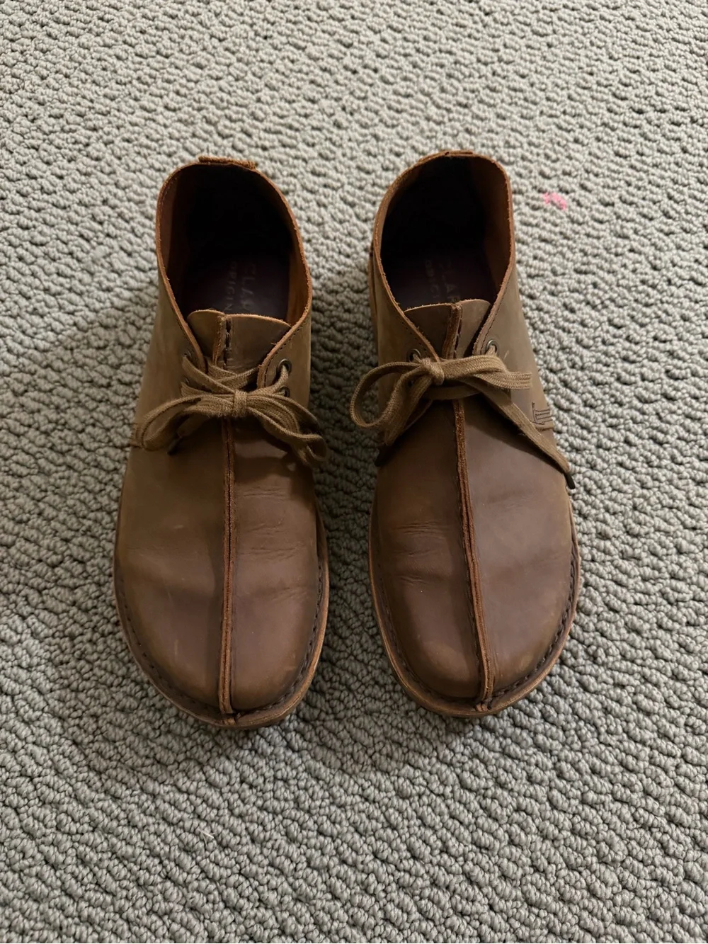 Clarks Brown Leather Lace-Up Boots
